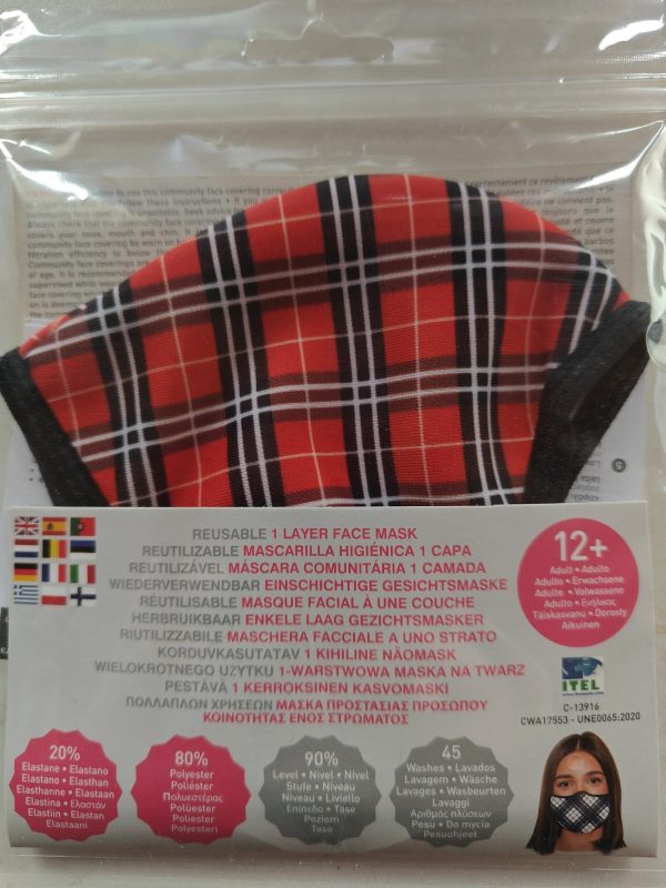 Ruutukuviollinen kasvomaski